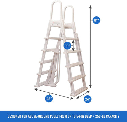 Blue Wave NE1222 A-Frame Flip Up Ladder for Above Ground Pools, White