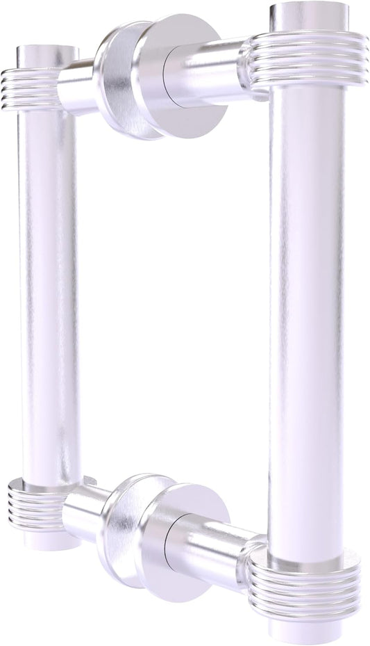 Allied Brass 404G-6BB-SCH Contemporary 6 Inch Back Grooved Accent Shower Door Pull, Satin Chrome