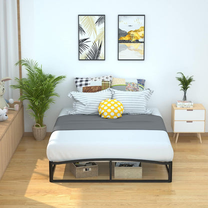 Amazon Basics Metal Platform Bed Frame with Wood Slat Support