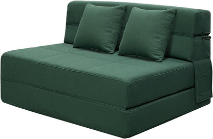 ANONER Fold Out Couch Bed Memory Foam Sleeper Chair with 2 Pillows, Queen Size