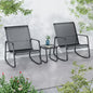 Ainfox 3-Piece Steel Patio Rocking Set, Black