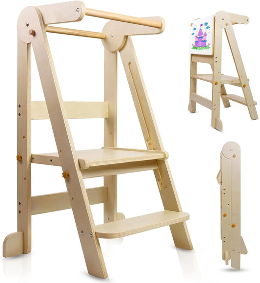 OLLIKIVI Toddler Tower w/Chalkboard