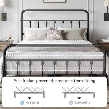 Yaheetech Classic Metal Platform Bed Frame Mattress Foundation with Victorian Style Iron-Art Headboard/Footboard/Under Bed Storage/No Box Spring Needed/Full Size Black
