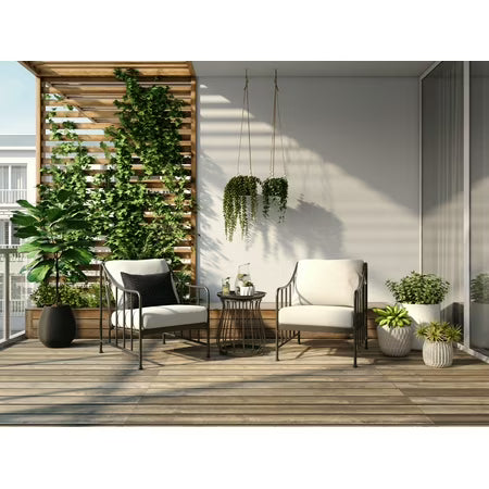BHG Aubrey 3-Piece OUTDOOR  Chat Set, Cream