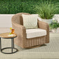 Bellamy Outdoor Swivel Glider Chair, Tan wicker