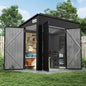 BaPiPro 8x4 Lean-to Metal Shed, Black