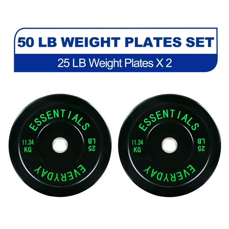 BalanceFrom 25 lb Olympic Bumper Plate Pair Black