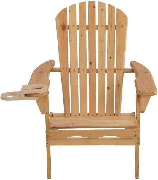 W Unlimited Adirondack Chair w/ Cup Holder 32x32x28 Inch (Natural