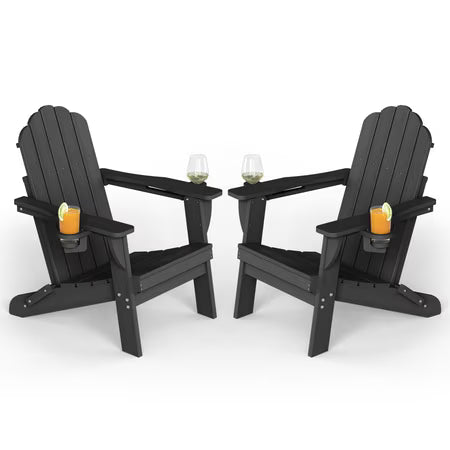 Folding Adirondack Chair (Set of 2) Black