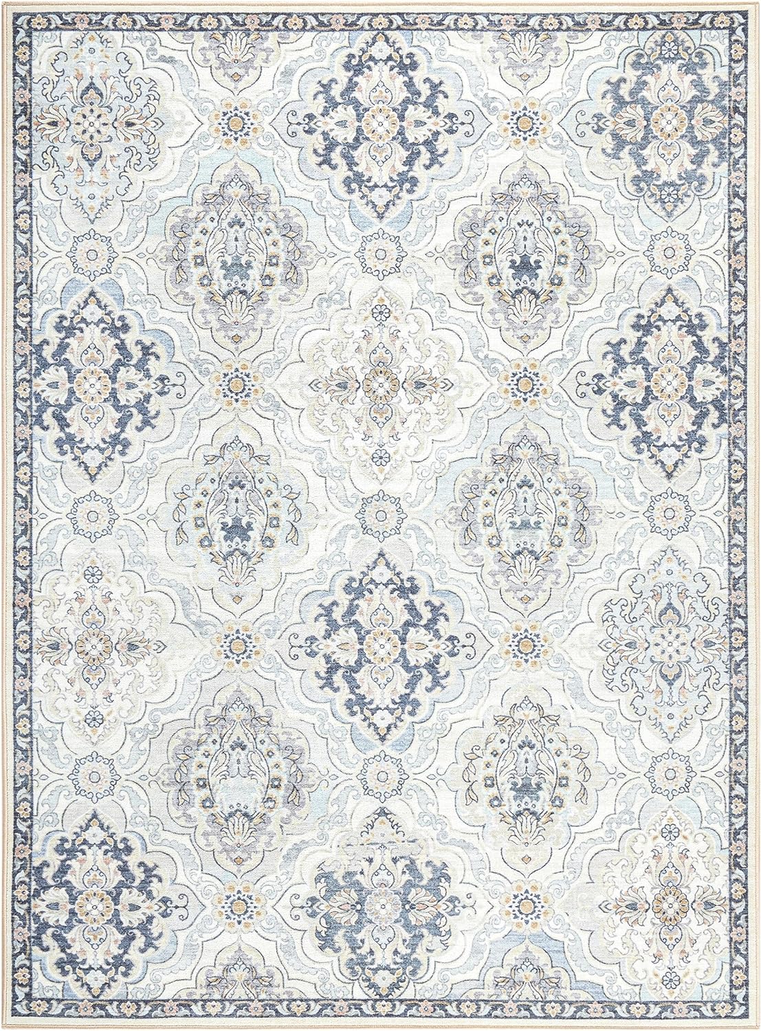 TOWN & COUNTRY EVERYDAY Rein Solid Diamond Everwash™ Washable Area Rug with Non-Slip Backing, Pet Friendly Rug, Grey, 6'6"x9'6"