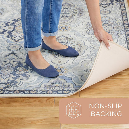 TOWN & COUNTRY EVERYDAY Rein Solid Diamond Everwash™ Washable Area Rug with Non-Slip Backing, Pet Friendly Rug, Grey, 6'6"x9'6"