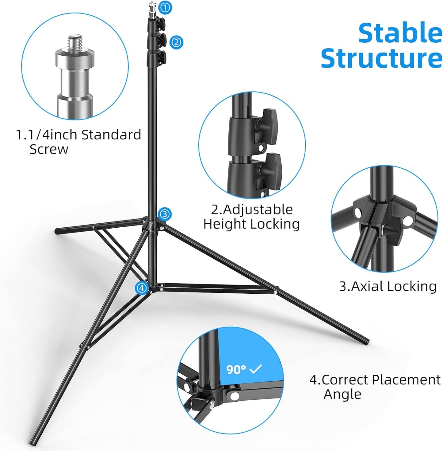 EMART 8.5 x 5ft T-Shape Portable Backdrop Stand, Background Support Stand Kit Adjustable Photo Backdrop Stand with 4 Spring Clamps & Carry Bag for Party, Photography, Video, Studio