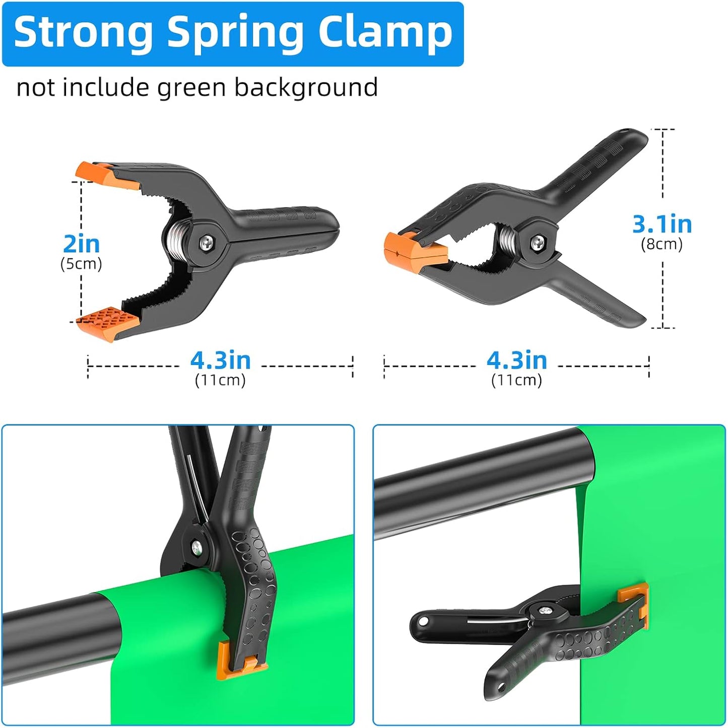 EMART 8.5 x 5ft T-Shape Portable Backdrop Stand, Background Support Stand Kit Adjustable Photo Backdrop Stand with 4 Spring Clamps & Carry Bag for Party, Photography, Video, Studio