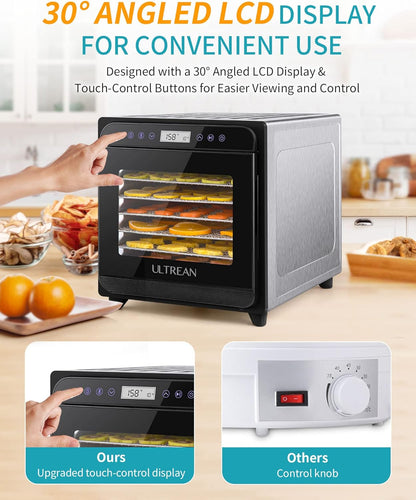 Ultrean Food Dehydrator, 8 Stainless Steel Trays Large Dehydrator