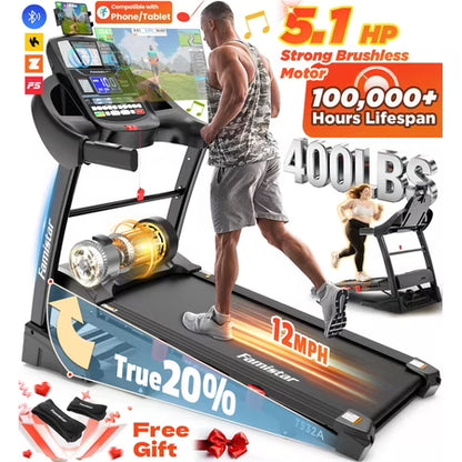 Famistar 5.1HP Folding Treadmill, Incline, App