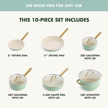 GreenPan Reserve Hard Anodized Healthy Ceramic Nonstick 10 Piece