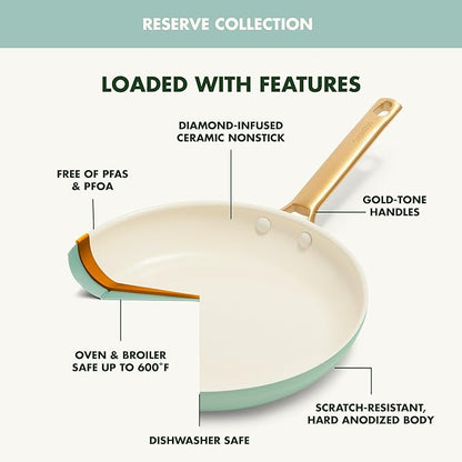 GreenPan Reserve Hard Anodized Healthy Ceramic Nonstick 10 Piece