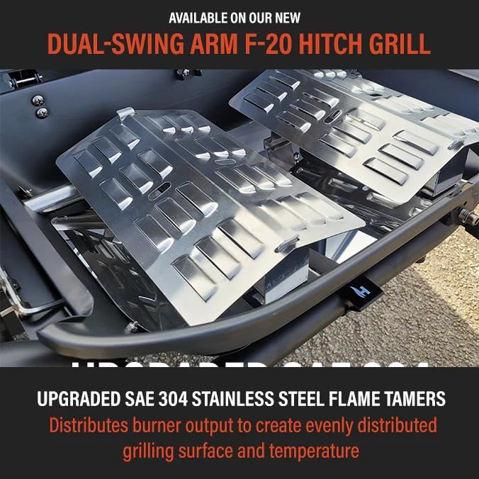 HitchFire Trailer Hitch Mounted Outdoor Portable Propane Grill (Forge 20 - Passenger Side Swing
