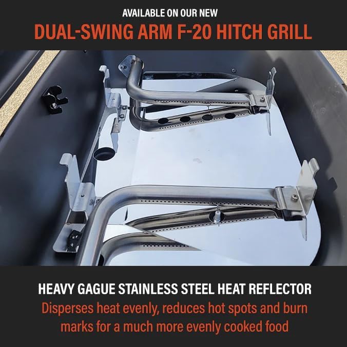 HitchFire Trailer Hitch Mounted Outdoor Portable Propane Grill (Forge 20 - Passenger Side Swing