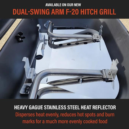 HitchFire Trailer Hitch Mounted Outdoor Portable Propane Grill (Forge 20 - Passenger Side Swing
