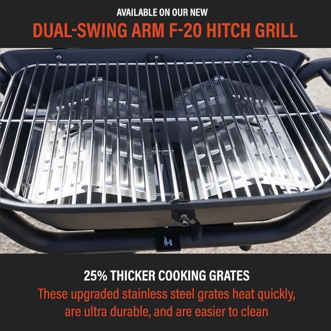 HitchFire Trailer Hitch Mounted Outdoor Portable Propane Grill (Forge 20 - Passenger Side Swing