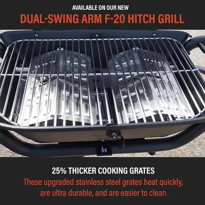 HitchFire Trailer Hitch Mounted Outdoor Portable Propane Grill (Forge 20 - Passenger Side Swing