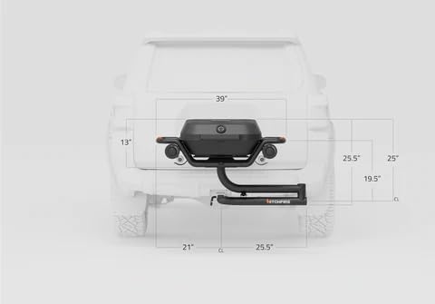 HitchFire Trailer Hitch Mounted Outdoor Portable Propane Grill (Forge 20 - Passenger Side Swing