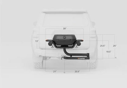 HitchFire Trailer Hitch Mounted Outdoor Portable Propane Grill (Forge 20 - Passenger Side Swing