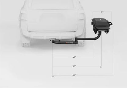 HitchFire Trailer Hitch Mounted Outdoor Portable Propane Grill (Forge 20 - Passenger Side Swing
