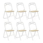 SET OF 6 FurnitureR Folding Chair: MDF Seat, Metal Frame