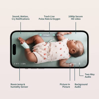 Owlet Dream Duo 2 Baby Monitor - Dusty Rose