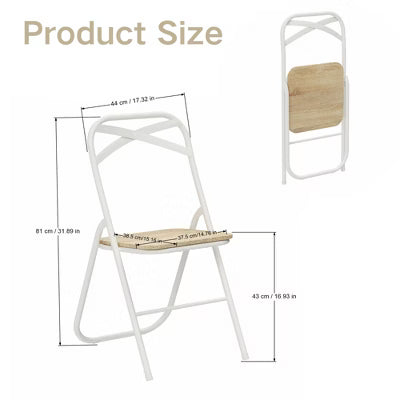 SET OF 6 FurnitureR Folding Chair: MDF Seat, Metal Frame