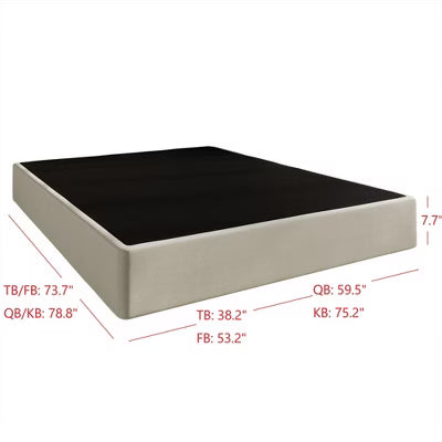 Home Design Warren Queen 8" Metal Box Spring, Black/Warm Gray