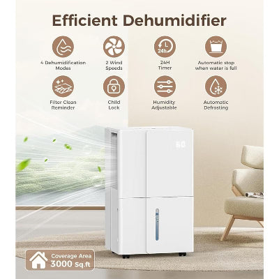 35 Pint Dehumidifier – Basements & Large Rooms