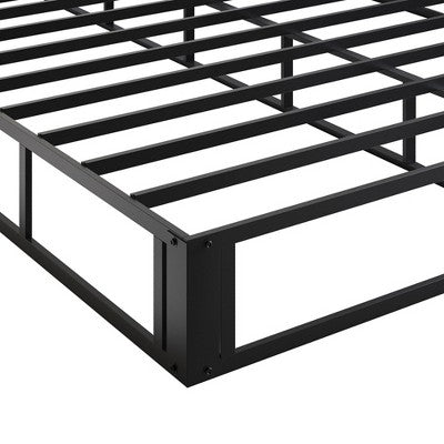 Home Design Warren Queen 8" Metal Box Spring, Black/Warm Gray