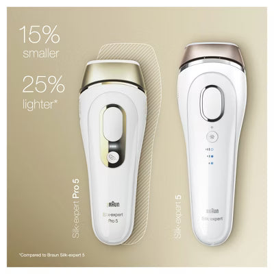 Braun Silk·expert Pro 5 PL5137 IPL, At-Home Hair Removal System, White&Gold