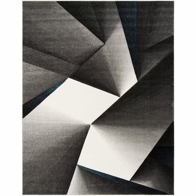 Hollywood HLW714 Power Loomed Rug - Grey/Teal 9*12
