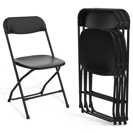 HAILIMU 4-Pack Black Folding Chairs, 300 lb