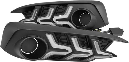 Daytime Running Lights Compatible with Honda Civic 10th 2016-2018 Sedan, LED DRL Assembly Driving Lamp Kit with Turn Signal Lights