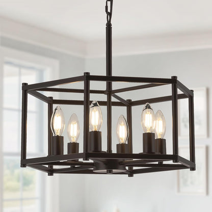 Black Chandeliers for Dining Room 6-Light