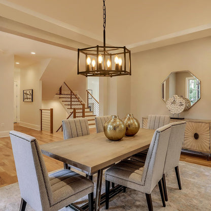 Black Chandeliers for Dining Room 6-Light
