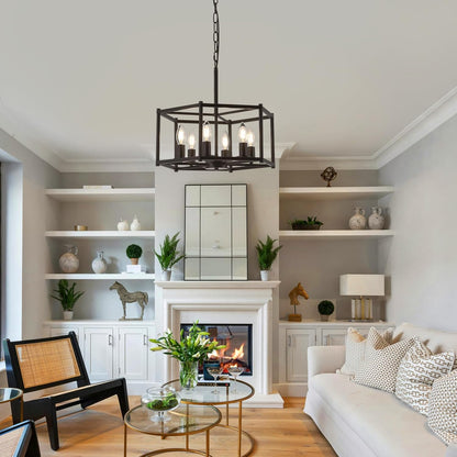 Black Chandeliers for Dining Room 6-Light