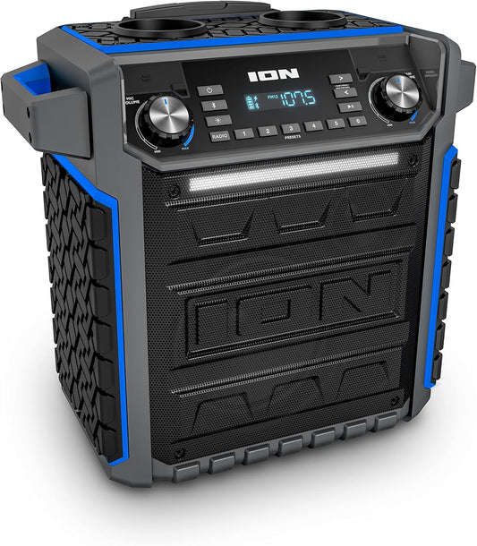 ION Audio Pickup - 100W Water-Resistant Bluetooth Outdoor Speaker with Rechargeable Battery