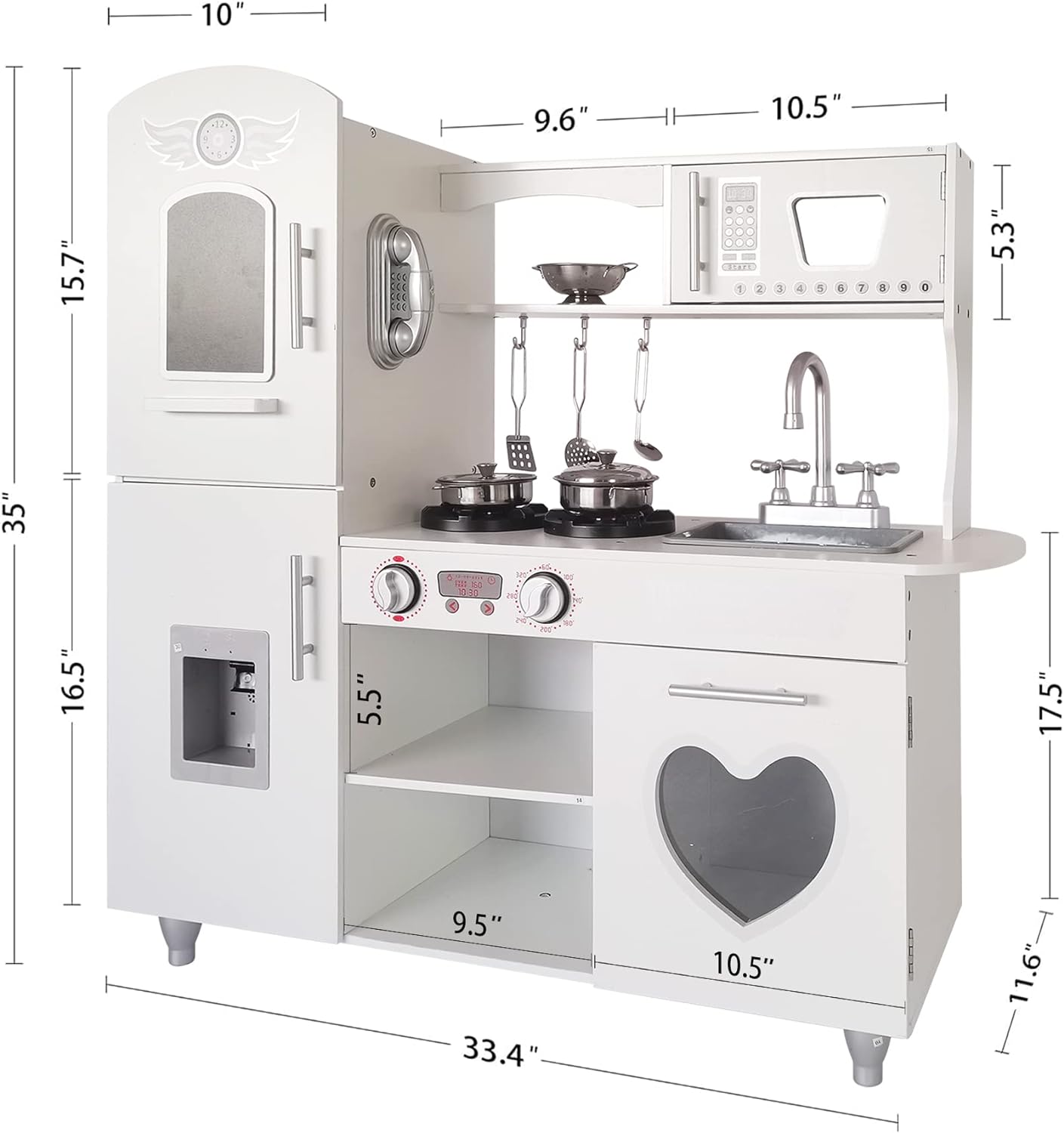 TaoHFE LED Upgrade Kitchen Set for Kids Wooden Play Kitchen