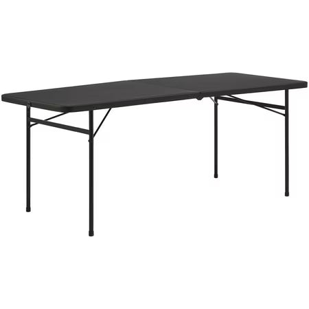 Mainstays 6 ft Bi-Fold Plastic Table, Black