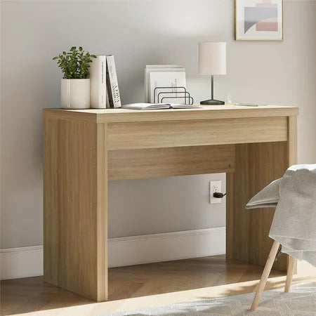 NEW Mainstays Cooper Writing Desk with USB, Natural Teak