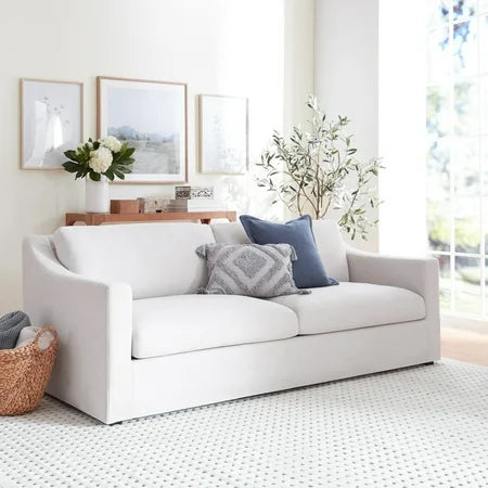 NEW My Texas House Briar 87” Sofa, Cream Linen Fabric