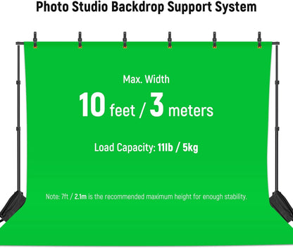 Neewer Photo Studio Backdrop Support System, 10ft/3m Wide 6.6ft/2m