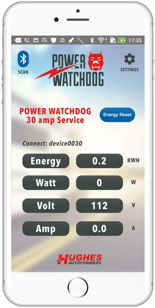 Power Watchdog PWD30EPO, Bluetooth Surge Protector with Auto Shutoff, 30 Amp, Portable