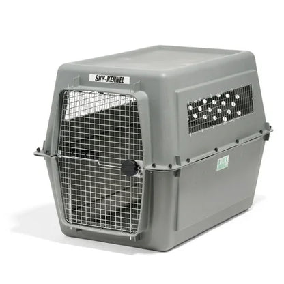 Petmate Sky Kennel IATA Airline Friendly Dog Crate Plastic Travel Pet Carrier, Jumbo XXL 48 for Dogs 90-125 lb, Gray